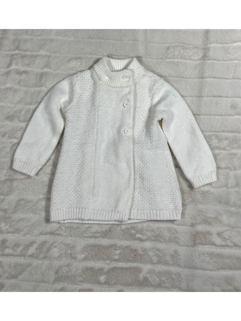 Janie and Jack 18-24M Ivory White Button Long Fall Winter Cardigan Preppy City